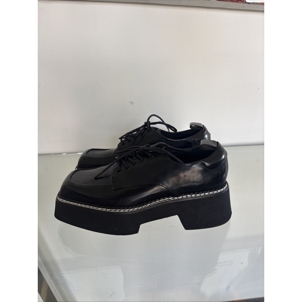 jeffrey campbell Book Platform Apron Toe Derby Size 6.5  Black Stitching